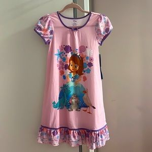 Disney Girls Sofia the First Short Sleeved Nightgown- NWT